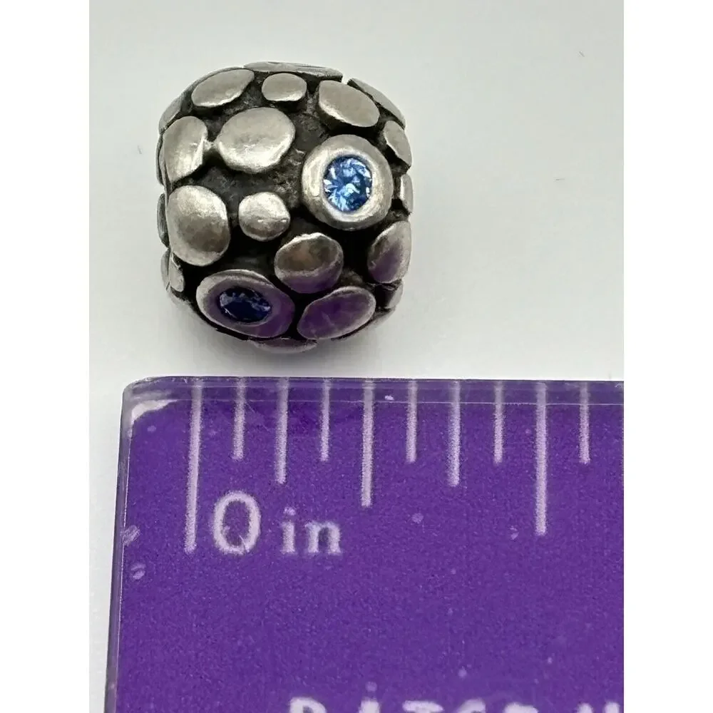 Pandora‎ Sterling Silver Blue CZ Bubbles Bead Charm 790329CZB - Picture 7 of 8